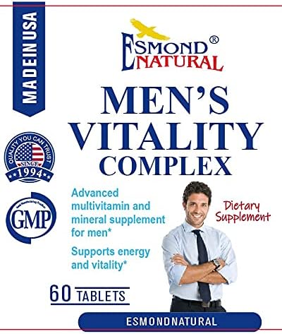 Men's Vitality Complex (Advanced Multivitamin and Mineral Supplement for Men. Supports Energy and Vitality), GMP, Natural Product Assn Certified, Made in USA - 60 Tablets