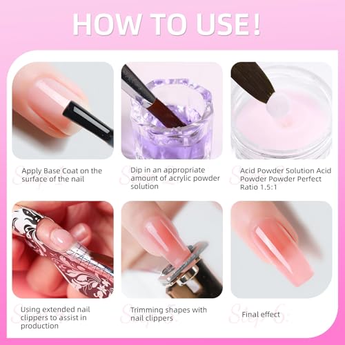 Acrylic Nail Kit with Drill & U V Light - Complete Starter Set for Beginners With Everything (Red)