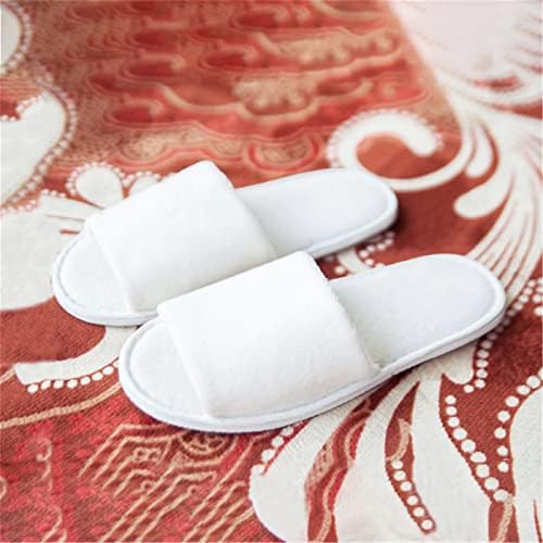 KHC-KHF Spa Slipper- 5 Pairs of Velvet Open Toe Slippers with Travel Bags- One Size Fit Most Men and Women for Spa