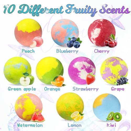 Bath Bombs for Girls Kids with Surprise Inside, 20 Pcs Fun Princess Fizzy Bath Bomb with Jewelry Toys, Mermaid Gifts for Daughter Granddaughter Niece, Girls Gift Set for Birthday Christmas