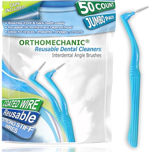 Interdental Brush Angle Cleaners - Jumbo Pack (50 Brushes) (Standard) - Remove Plaque - Toothpick