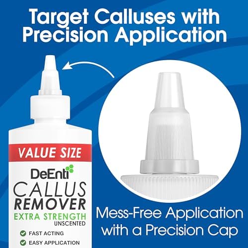 DeEnti Callus Remover for Feet, Extra Strength Foot Callus Remover Gel, 16oz Salon Grade Home Pedicure Supplies for Dry Skin, Cracked Heel, Professional Strength Foot Care, Unscented