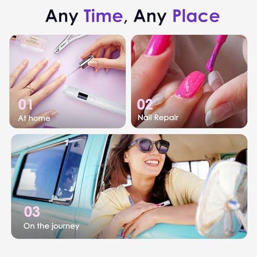 Mini UV Light for Gel Nails: Rechargeable Handheld UV Nail Lamp, Flash Cure Light for Gel x Nails LED Nail Lamp with Magnetic Stand, Fast Curing, Suitable for Home Manicure and Nail Salon