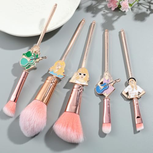 Famous Pop Female Singer Makeup Brush Set - Creative Metal Taylor Makeup Brushes, Makeup Gifts for Fans, Female Friends, Collectible Souvenirs (Taylor Cosmetic Brushes)