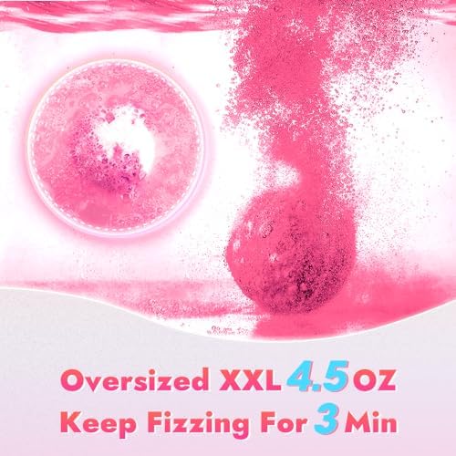 Unicorn Bath Bombs for Kids with Surprise Inside, 6 Pcs Oversized Handmade Bath Bombs with Jewelry Toys & Cross-Body Bag, Gift for Girls Aged 3-12, Christmas, Birthday