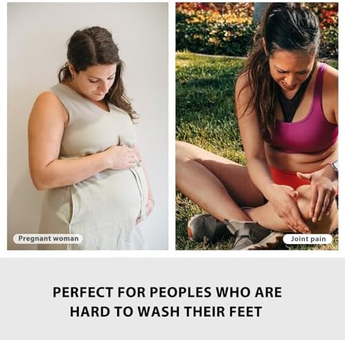 Shower Foot Scrubber Mat,Shower Foot and Back Scrubber with Suction Cups,Back Scrubber for Washer with Storage Hooks,Massager Cleaner Wash Brush(Gray)