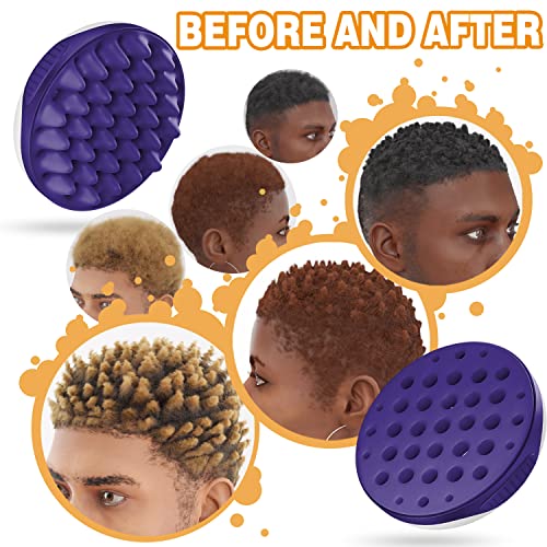 Silicone Brush for Curly, Afro, and Wavy Hair - Two-Sided Wave Tool for Long and Short Styles, Large and Small Curl Combs for Men, Women, Boys, and Girls - Purple, 1 Pcs