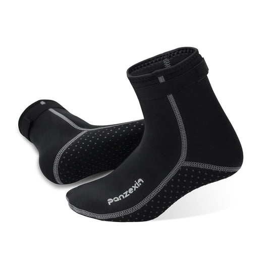 Panzexin 3mm Neoprene Diving Socks, Wetsuit Socks Sand-Proof Scuba Snorkeling Fins Socks for Beach Water Sports