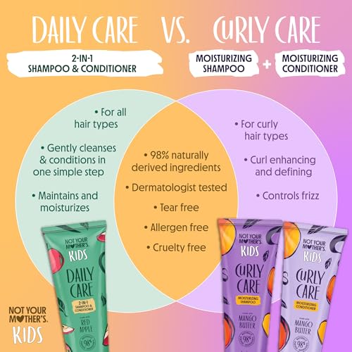 Not Your Mother's Kids Daily Care 2-In-1 Shampoo & Conditioner and 3-In-1 Detangler (2-Pack) - Hair Products for Kids - Ideal for All Hair Types