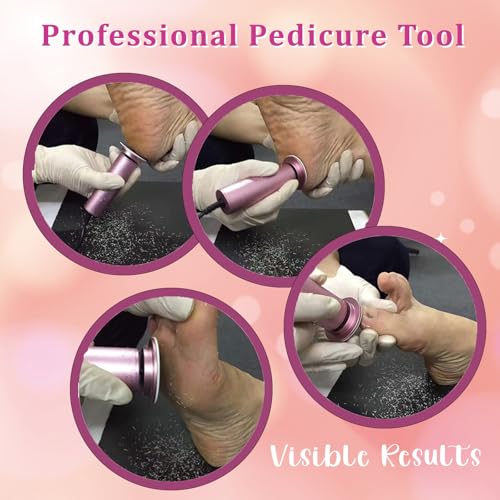 Dermave Electric Foot Callus Remover, Adjustable Speed Electric Foot File, Professional Pedicure Tool for Dead Skin,Calluses,Chapped Skin,for Women&Men,with 60pcs Replacement Sandpaper Disk