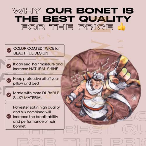 Silky Design Bonnet with Elastic Soft Band, Hair Braid Adjustable Women and Men Bonnets for Sleeping, Comfortable Satin Fabric Bonnet (Brown Bee)