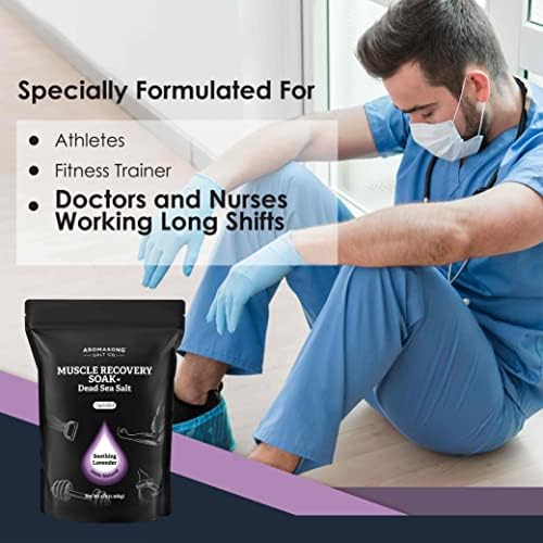 Aromasong Muscle Recovery Bath Soak for Muscle | Sore Muscle Soak with Dead Sea Salt, OptiMSM, Magnesium Flakes & Essential Oils | 3 Lb. - Made in USA.