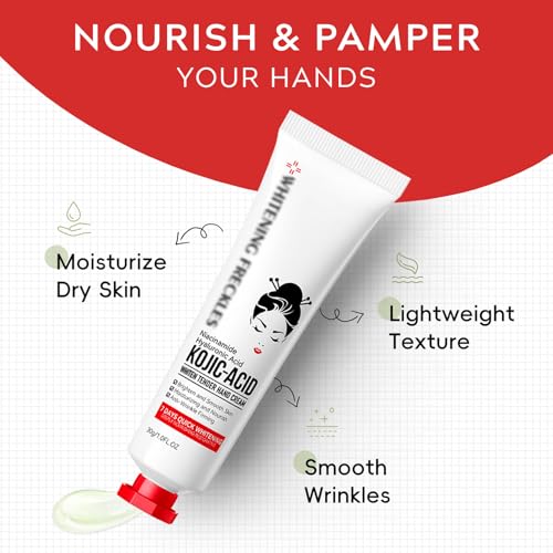 𝑲𝒐𝒋𝒊𝒄 𝑨𝒄𝒊𝒅 Hand Cream, 𝑲𝒐𝒋𝒊𝒄 𝑨𝒄𝒊𝒅 Hands Cream for Women & Girls Dry Cracked Hands Hyaluronic Acid Tender Cream 30g Pack of 5