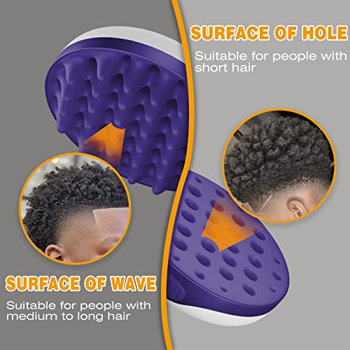 Silicone Brush for Curly, Afro, and Wavy Hair - Two-Sided Wave Tool for Long and Short Styles, Large and Small Curl Combs for Men, Women, Boys, and Girls - Purple, 1 Pcs