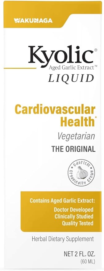 Kyolic Aged Garlic Extract Liquid, Vegetarian Cardiovascular, 2 Ounces (Packaging May Vary)