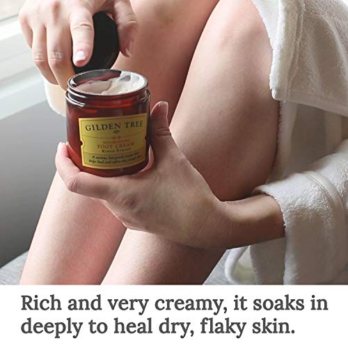 GILDEN TREE Nourishing Foot Cream with Organic Aloe Vera and Shea Butter, 8 ounce jar, Heals Dry Skin, Cracked Heels, Calluses and Softens Rough, Flaky Dead Skin