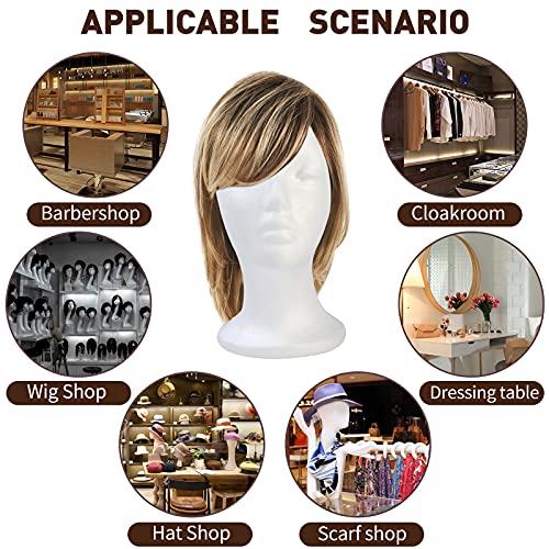 BALABALA 3 Pcs Foam Wig Head, Female Styrofoam Mannequin Hairpieces Stand Holder Cosmetics Model Head Wig Display for Style, Model, Display Hair, Hats, Hairpieces, Mask , Salon and Travel