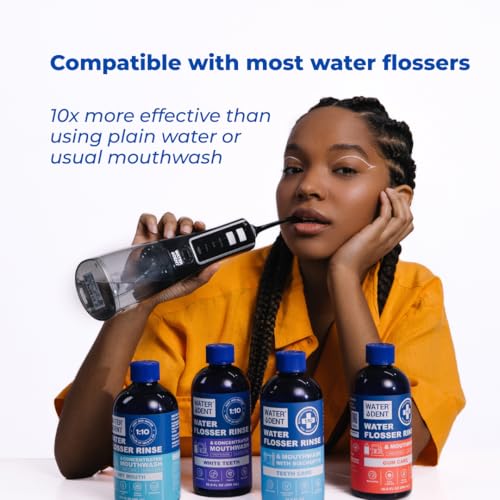 Concentrated Irrigant | Mouthwash for water flosser GUM CARE| Add to Water Flosser & Oral irrigator | Apple mint| When dilluted 16.9 fl.oz = 186 fl.oz | Alcohol Fluoride Free, Made in USA | WATER DENT