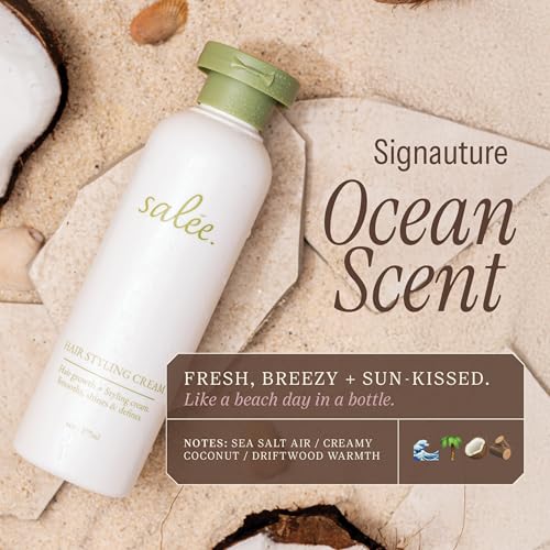 Salée Hair Styling Cream | Anti-Frizz Leave-In Smoothing Cream for All Hair Types | Flexible Hold & Shine | Defines Curls, Tames Flyaways, Softens & Nourishes | 6 oz.