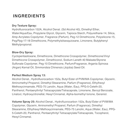 Kenra Professional Travel Kit | Includes Volume, Blow-Dry, Dry Texture & Perfect Medium Hair Spray | Adds Shine, Body, Protects, Smooths | 4 pc Haircare Set