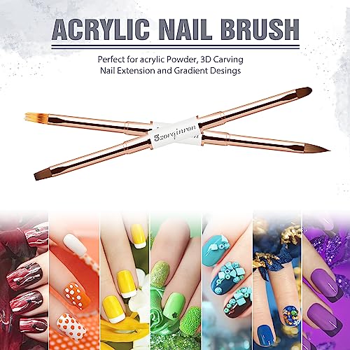 Nail Art Bushes Set, Professional 5Pcs Double-Ended Nail Brush Kit for Details, Long Lines, Ombre & 3D Design-Perfect for DIY Manicures & Salons (White)