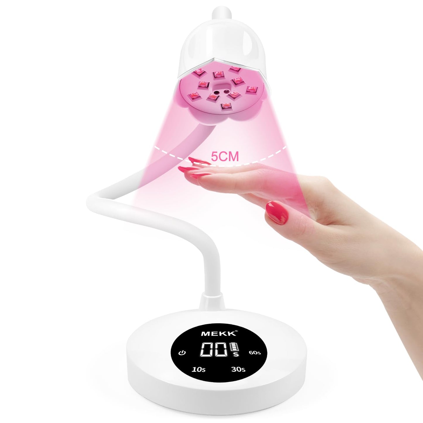 MEKK Gooseneck UV Nail Lamp 30W UV Light for Nails with Sensor Mini UV Light for Gel Nails Polish Cordless UV Nail Lamp Flash Cure Gel Nail Lamp with Three Timers UV Nail Light for Gel X Lamp