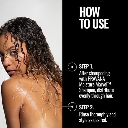 PRAVANA Moisture Marvel Conditioner | Nourishes, Hydrates, Moisturizes | For Dry, Color Treated Hair | Hyaluronic Acid Formula | Chromasilk Enhances Shine & Protection | Vegan | Paraben & Sulfate Free