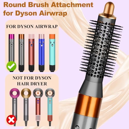 Small Round Volumizng Brush Attachment for Dyson Airwrap HS01 HS05 HS08, 20MM Smaller Tiny Round Brush Volume Boost Short to Medium Length Hair, Bangs to Creates Defined Bouncy Curls