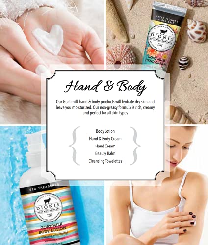 Dionis - Goat Milk Skincare Sea Treasures Scented Hand Cream (1 oz) - Set of 4 - Made in the USA - Cruelty-free and Paraben-free