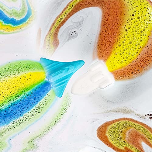 Kids Bath Bombs for Boys, 2 Extra Large Space Shuttle & Rocket Bath Bombs for Kids Bubble Bath, Handmade Rainbow Bath Bomb Gift Set, 1/2/3 Year Old Boy Birthday Gifts for Men Gifts Under 10