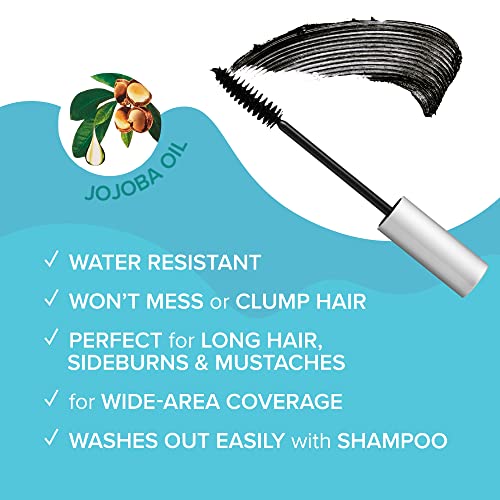 RED by KISS Quick Cover Root Touch Up Rescue (Natural Dark Brown 2 Pack), Mascara Natural Water-Resistant Temporary Gray Concealer Cover Up Brush for Hair Mustache & Beard, Formulated with Jojoba Oil