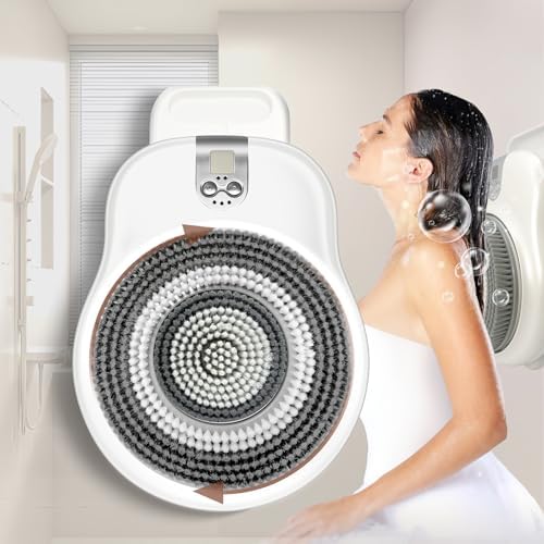 Electric Shower Brush for Body -Wall Mounted Back Scrubber for Shower – Exfoliating Soft Bristles, Hands-Free Wall-Mounted Design, Back Scrubber for Shower, Perfect for Men and Women, Easy to Install