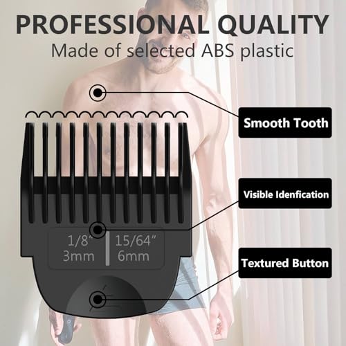 4 Pack Guards for Manscaped Lawn Mower 4.0 - Adjustable Lawnmower 4.0 Trimmer Guards with Organizer, Waterproof Guide Comb Replacement for Manscaped 4.0 Attachments, Cutting Lengths from 1/8" to 1/2"