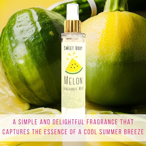 Cucumber Melon Soft & Fresh Women’s Body Mist, Fine Fragranced Body Perfume Misting Spray, Sensual light scent Fragrance, Hair & Body Spritz Essential Oils 6oz.
