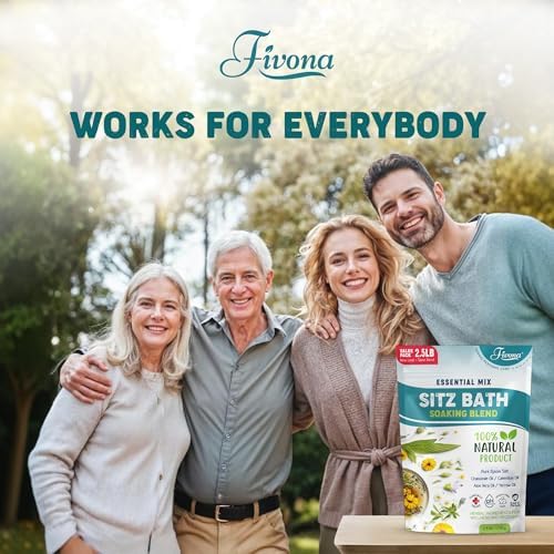 Hemorrhoid Treatment 40oz, Fivona Sitz Bath Salts, Postpartum Soaking Blend Epsom Salt with All Natural Oils for Self Care, Bartholin Cyst Treatment, Large Value Pack