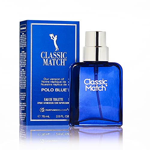 PB ParfumsBelcam Men's 2.54 Fl Oz Red Classic Match Eau de Toilette and 2.5 Fl Oz Blue Classic Match Eau De Toilette Spray Bundle