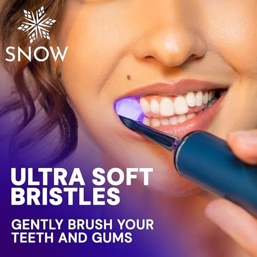 SNOW LED Whitening Electric Toothbrush | Dentist-Designed Electric Toothbrush for Adults | Sonic Technology, LED Light, Modes, Timer, Rechargeable Plaque Removal & Teeth Whitening Polar Blue Gen2