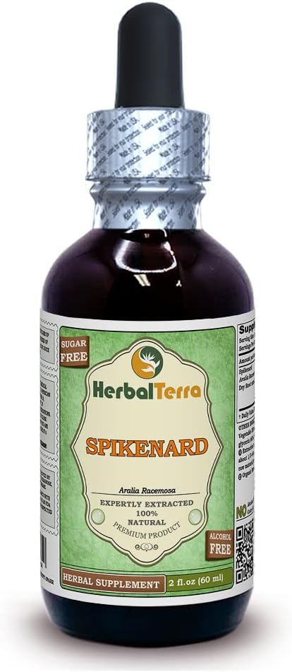 Spikenard (Aralia racemosa) Glycerite, Organic Dried Roots Alcohol-Free Liquid Extract 2 oz