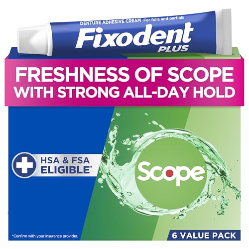 Fixodent Control Denture Adhesive Cream Plus Scope Flavor, 2 Oz (Pack of 4)