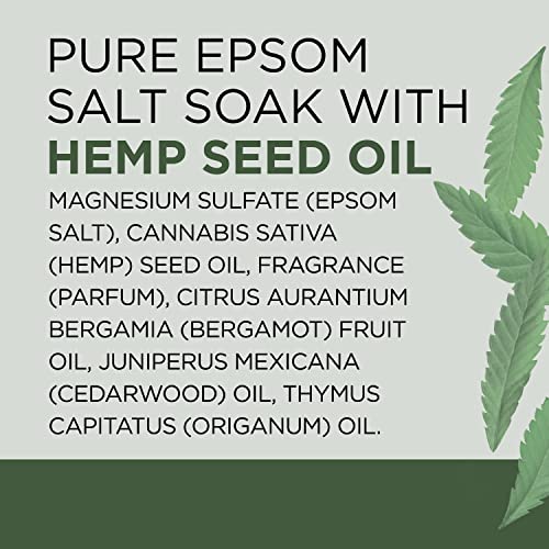 Dr Teal's Epsom Salt Magnesium Soak, Cannabis Sativa Hemp Seed Oil, 3 lbs (Pack of 4)