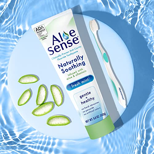 Naturally Soothing Toothpaste for Sensitive Teeth and Gum Care with Aloe Vera, Allantoin & Fresh Mint Flavor, Gentle & Natural, ADA Approved (5-oz, 2 Count)