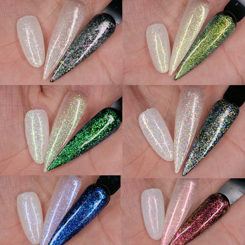 Glow in the dark Opal Gel Nail Polish 6 Colors Set Color Changing Semi Clear Gel Polish (GP015)