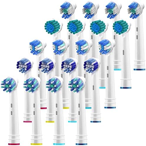 Replacement Brush Heads Compatible with Oral B Braun –20 Pack of 4 Sensitive, 4 Floss, 4 Precision, 4 Cross, 4 Polishing- Fits Oralb Electric Toothbrush 7000 Pro 1000 9600 Kids Action Etc.