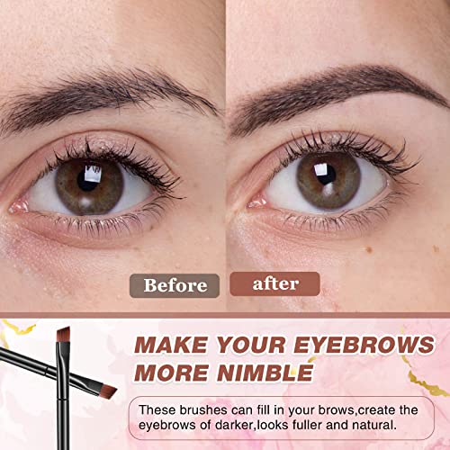 meekoo 150 Pcs Eyebrow Tint Disposable Angled Eyebrow Brushes Eyeliner Makeup Soft Cosmetic Blending Slanted Disposable Concealer Eyeshadow Brushes for Women Girl, Black