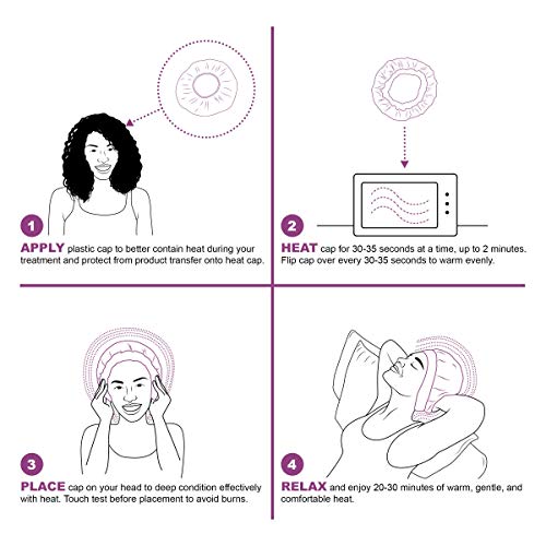 Glow by Daye Cordless Deep Conditioning Thermal Heat Cap, Microwavable Heat Therapy for Hair, Portable, Reversible Lilac