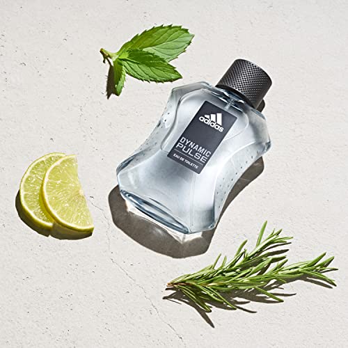 adidas Dynamic Pulse Eau de Toilette 3.3 fl oz (Pack of 1), Notes of Mint, Apple, and Wood, Men's Fragrance, Long Lasting, Sporty Fragrance, Travel Size