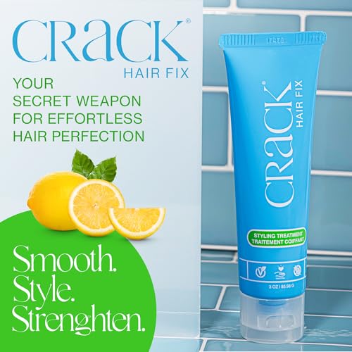 Crack HAIR FIX Styling Treatment - Multi-Tasking, Anti-Frizz, Leave-In Styling Cream with Protection from Humidity, Chlorine, Heat Treatments & Sun, 3 oz