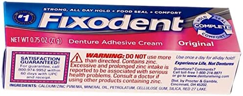 Fixodent Denture Adhesive Cream Original 0.75 oz (Pack of 8)