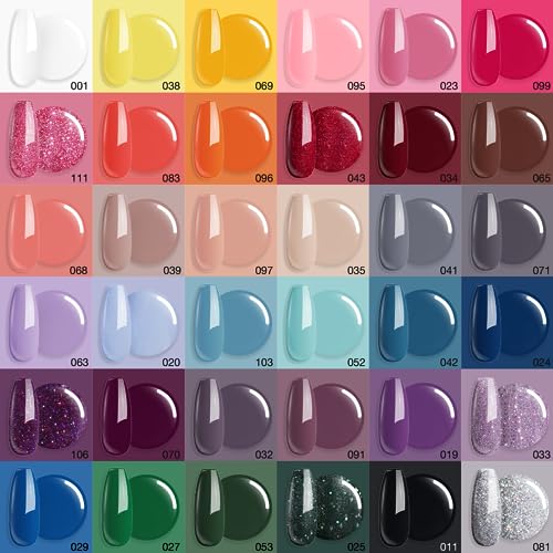 AZUREBEAUTY 170Pcs Dip Powder Nail Kit Starter 36 Colors Pink Red Purple Spring Summer Dipping Powder with Base/top Coat Activator Dip Liquid Set + Nail Removal Accessories Set for Gift