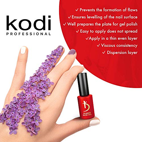 kodi professional Rubber Base Gel 15 ml (0.50 oz) | Gel LED/UV Nail Polish Coat Soak | Original Products| For Long Lasting Nails Layer| Easy To Use, Non-Toxic & Scentless (15ML)